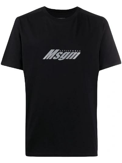 Shop Msgm Performance Printed T-shirt In Black