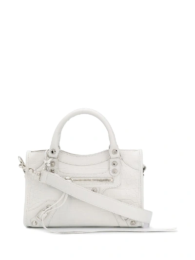 Shop Balenciaga Mini Classic City Tote Bag In White