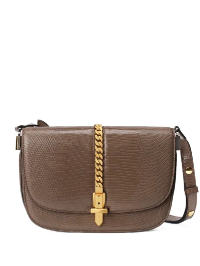 Shop Gucci Small Sylvie 1969 Shoulder Bag In Brown