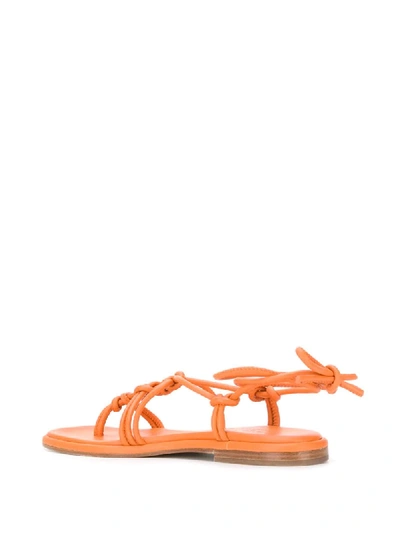 Shop Hereu Fermada Knotted Sandals In Orange
