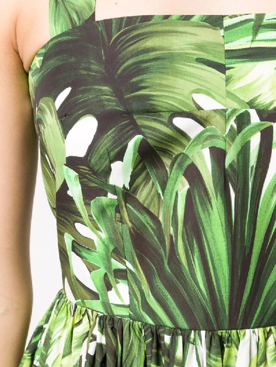 Shop Dolce & Gabbana Jungle Print Halter Dress In Green