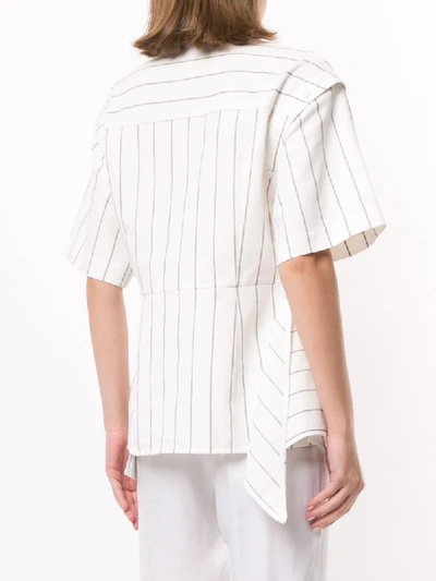 Shop Goen J Asymmetric Striped Blouse In White