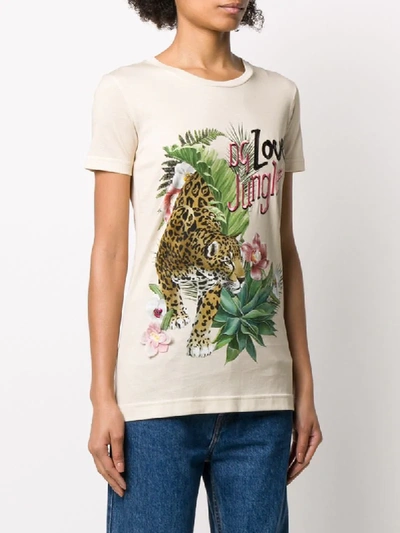Shop Dolce & Gabbana Jungle Print T-shirt In Neutrals