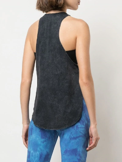 Electric & Rose Cut-out Side Racerback Tank Top In Grey