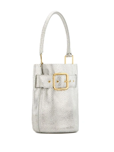 Shop Giuseppe Zanotti Wanda Belted Bucket Bag In Silver