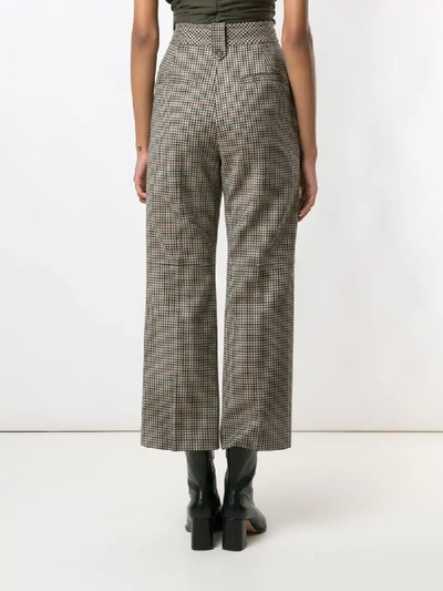 Shop Nk Check Cropped Trousers In Neutrals