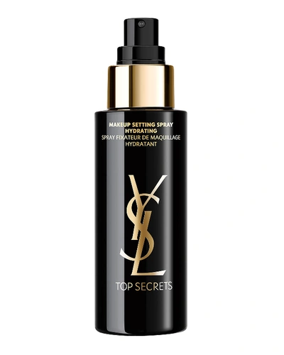 Shop Saint Laurent Top Secrets Glow Perfecting Makeup Setting Spray, 3.3 Oz./ 100 ml In Black