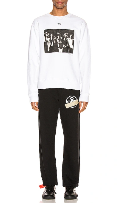 Shop Off-white Spray Painting Slim Crewneck In White & Black