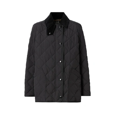 Shop Burberry Diamond Quilted Thermoregulated Barn Jacket In Black