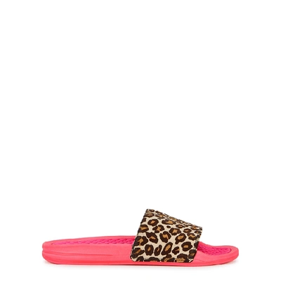 Shop Apl Athletic Propulsion Labs Iconic Leopard-print Calf Hair Sliders