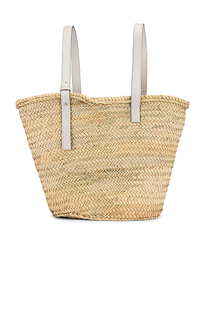 Shop Loewe Basket Large Bag In Natural & White