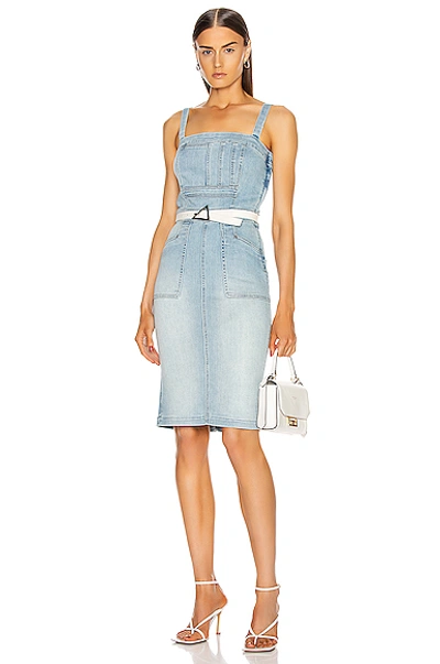 Shop Mother Pocket Hustler Dungaree Dress In When In Rome