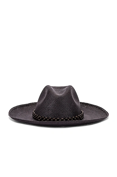 Shop Artesano Peoni Beaded Hat In Black