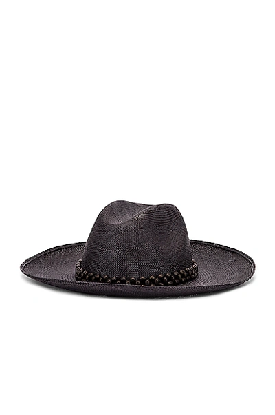 Shop Artesano Peoni Beaded Hat In Black