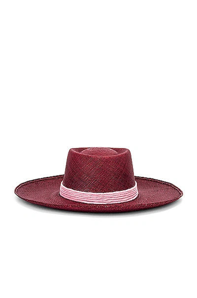 Shop Artesano Firenze Hat In Burgundy