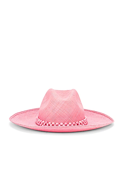Shop Artesano Peoni Beaded Hat In Pink