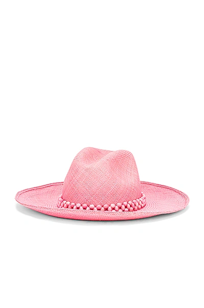Shop Artesano Peoni Beaded Hat In Pink