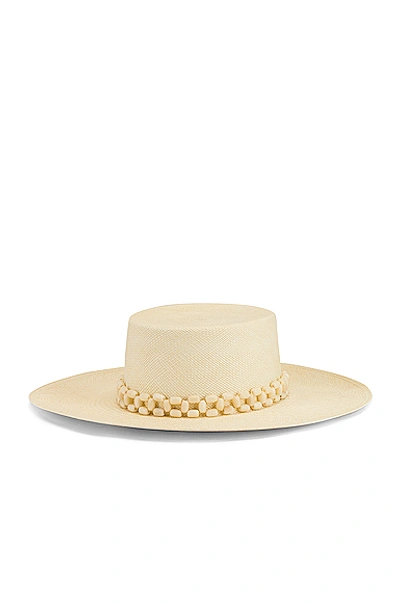 Shop Artesano Tulipan Beaded Hat In Natural