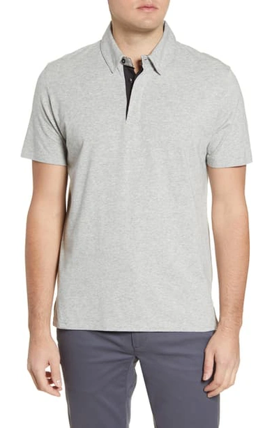 Shop Tommy John Comfort Button-down Polo In Heather Grey