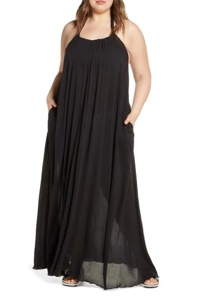 Shop Elan Cover-up Maxi Dress In Black