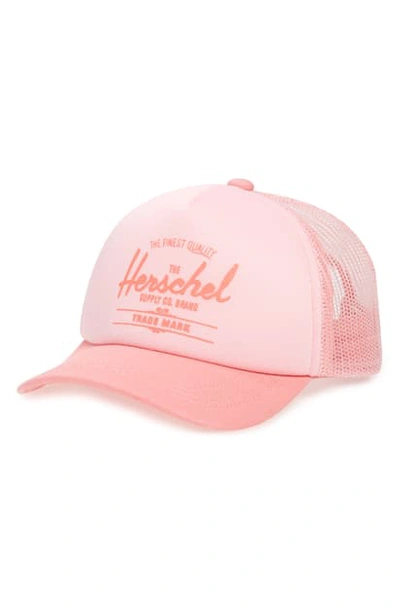 Shop Herschel Supply Co Sprout Whaler Mesh Hat In Peony/ Neon Pink
