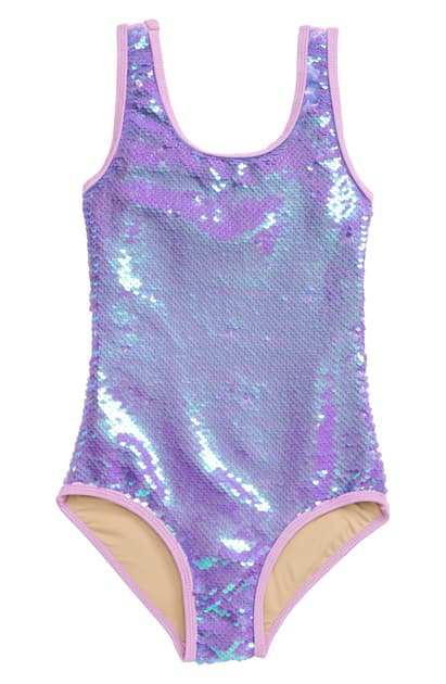Shade Critters Kids Flip Sequin One Piece Swimsuit In Purple Modesens