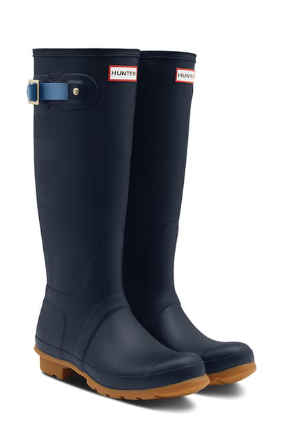 hunter original tall rain boots navy