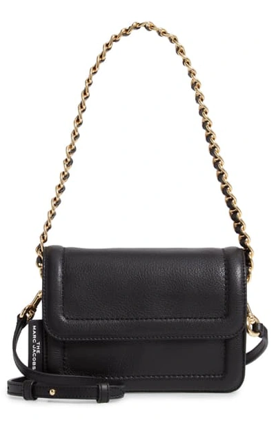 Shop The Marc Jacobs The Mini Cushion Leather Shoulder Bag In Black
