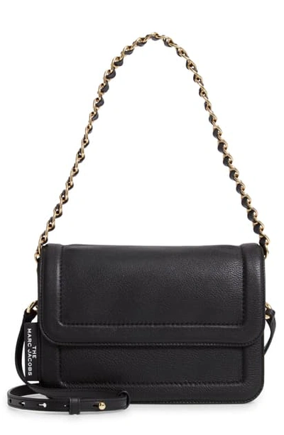 Shop The Marc Jacobs The Cushion Leather Shoulder Bag In Black