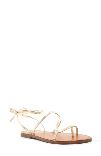 gold strappy flat sandals