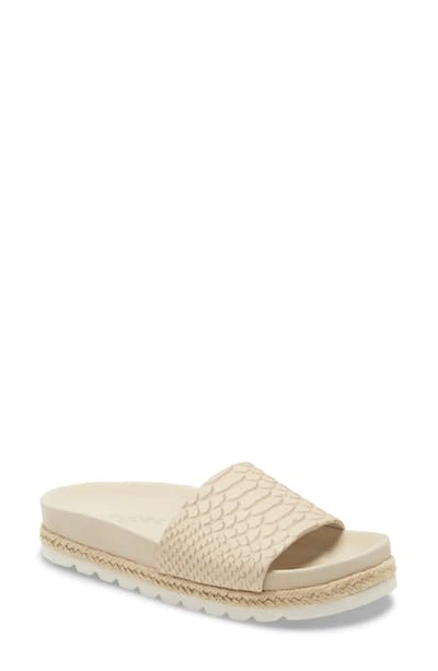 Shop Jslides Espadrille Slide Sandal In Off White Leather