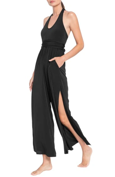 Shop Robin Piccone Cover-up Jumpsuit In Black