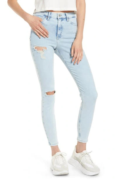 Shop Topshop Jamie Brooklyn Rip High Waist Skinny Jeans In Bleach