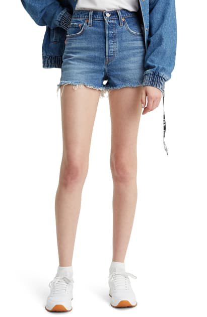 levi's cutoff denim shorts