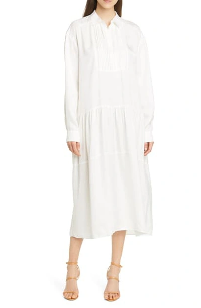 Shop Birgitte Herskind Petrine Long Sleeve Snake Jacquard Midi Dress In White