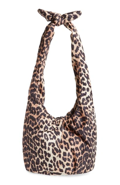 Shop Ganni Print Hobo In Leopard