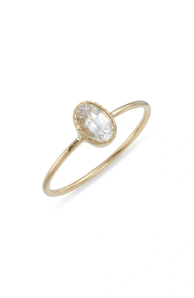 Shop Jennie Kwon Designs White Sapphire Ring In Yellow Gold