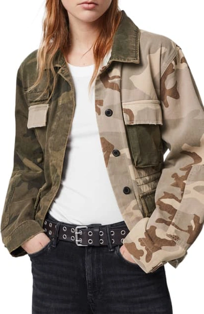 Shop Allsaints Finch Camo Jacket In Camo Green