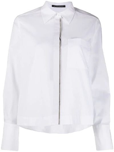 Shop Luisa Cerano Boxy Fit Patch Pocket Shirt In White