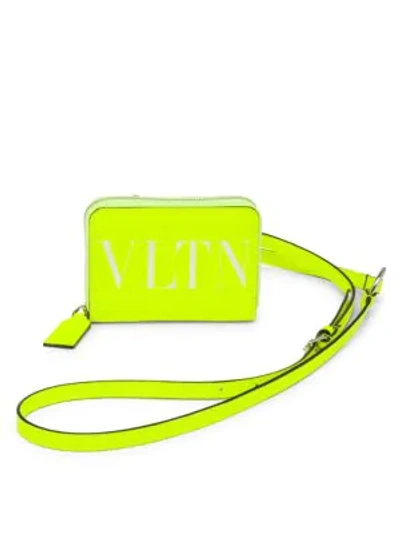 Shop Valentino Garavani Vltn Fluorescent Neck Wallet In Giallo