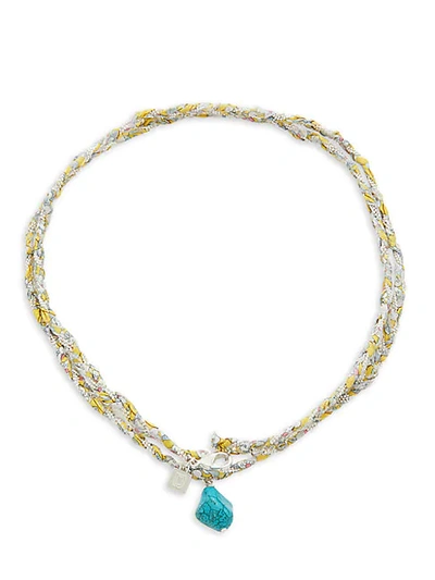 Shop Dannijo Raki Silvertone & Turquoise Wrap Necklace