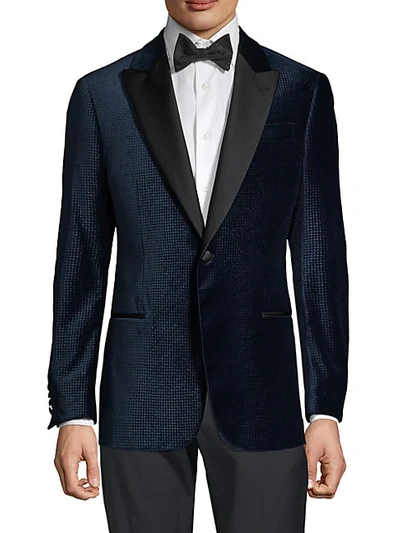 Shop Emporio Armani Evening G-line Dinner Jacket In Solid Dark Blue