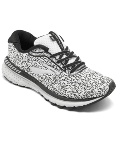 Shop Brooks Women's Adrenaline Gts 20 Running Sneakers From Finish Line In White/black/oyster