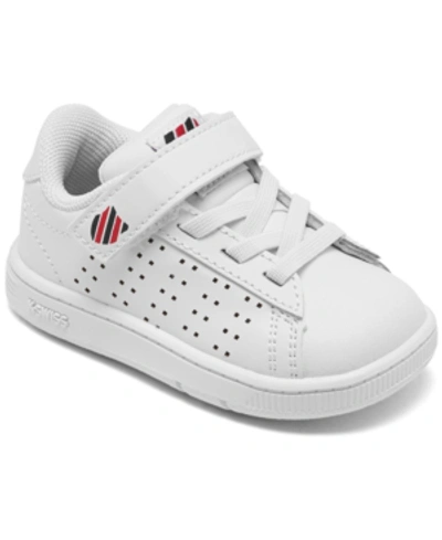 Shop K-swiss Toddler Boys Court Casper Stay-put Casual Sneakers From Finish Line In White/corporate