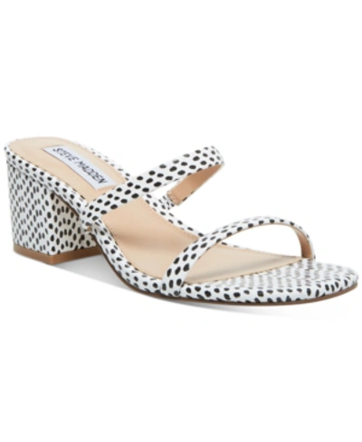 Shop Steve Madden Women's Issy Slide Sandals In White Dot