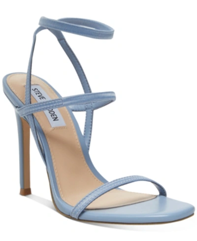 Shop Steve Madden Nectur Stretch Dress Sandals In Dusty Blue