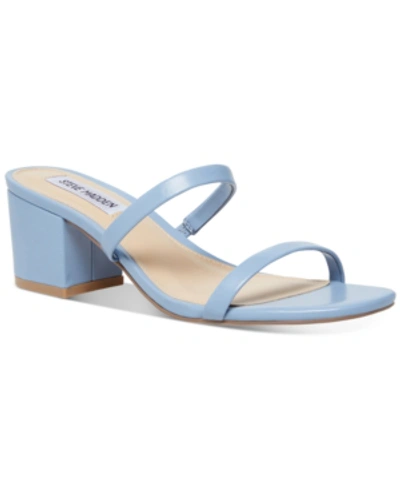 Shop Steve Madden Women's Issy Slide Sandals In Dusty Blue