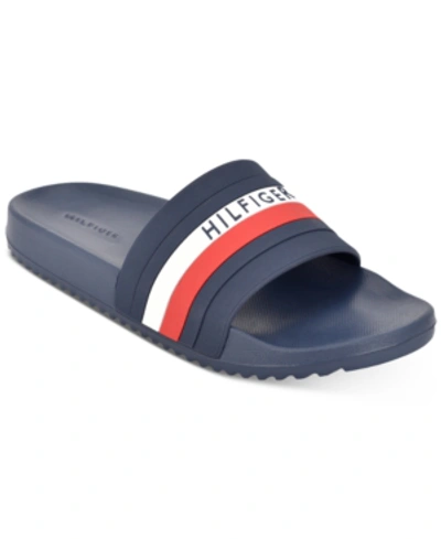 Shop Tommy Hilfiger Men's Riker Pool Slide Sandals In Navy