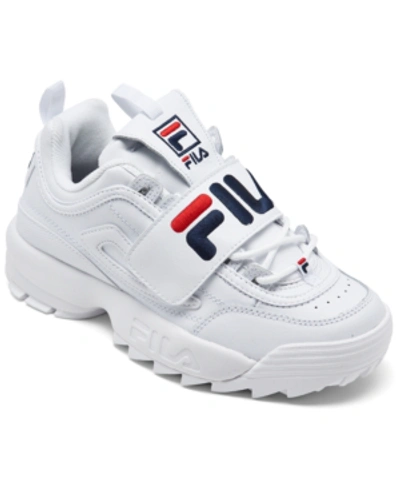Shop Fila Women's Disruptor Ii Applique Casual Athletic Sneakers From Finish Line In White/ Navy/ Red
