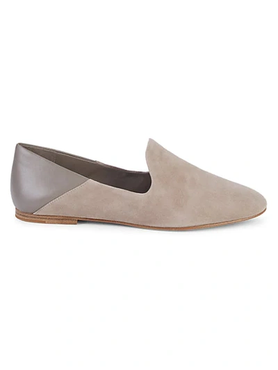 Shop Vince Marley Suede & Leather Loafer Flats In Woodsmoke